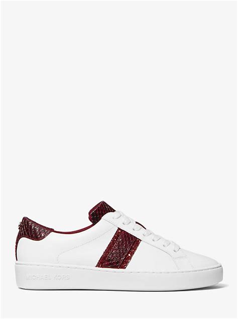 basket michael kors irving|Irving Leather and Embossed Stripe Sneaker .